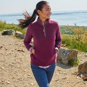 LL Bean Women’s Quilted Quarter-Zip Pullover Size L
